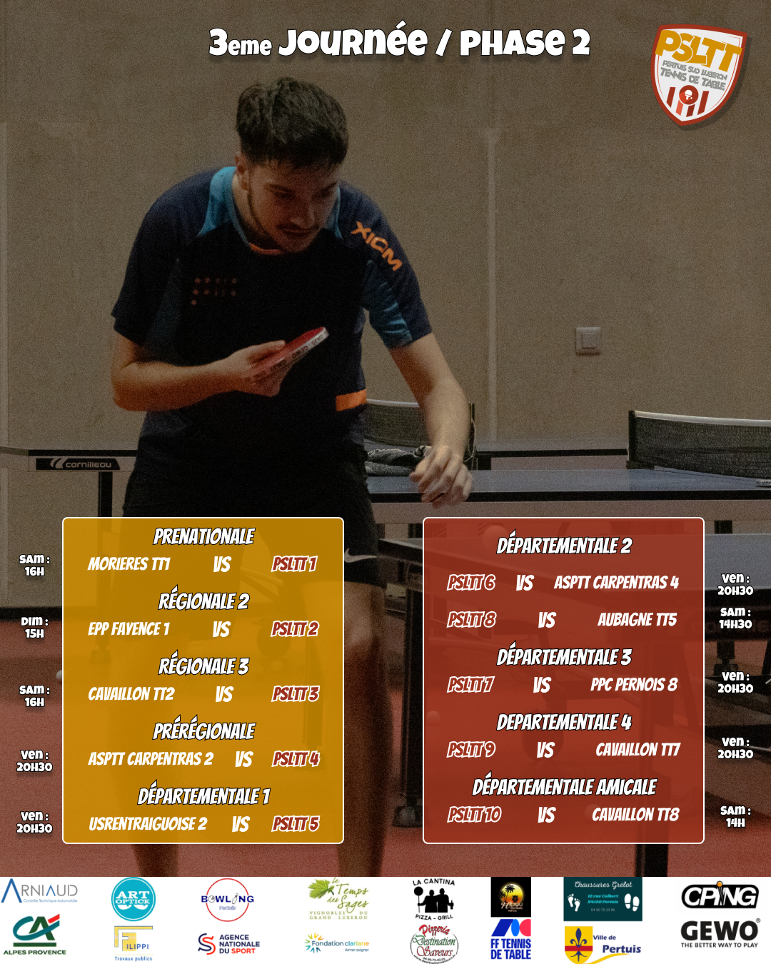 🏓 3ᵉ journée de championnat par équipes : un week-end chargé pour le PSLTT