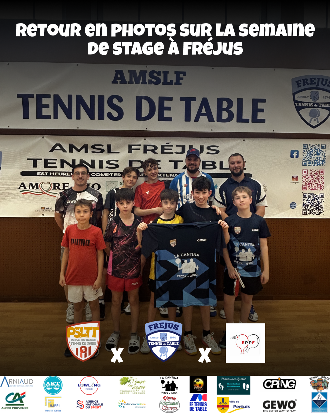 🏓🔥 Stage à Fréjus : une semaine intense et formatrice pour nos jeunes 🔴🟡